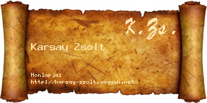 Karsay Zsolt névjegykártya